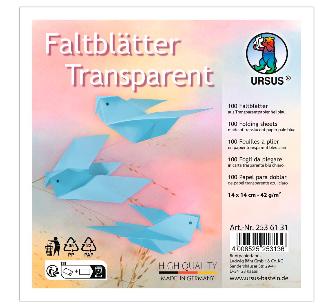 Transparant papier-vouwpapier - Lichtblauw