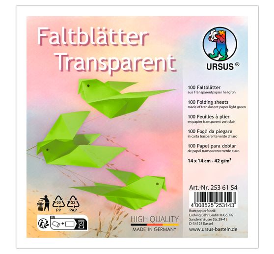 Transparent paper-folding paper