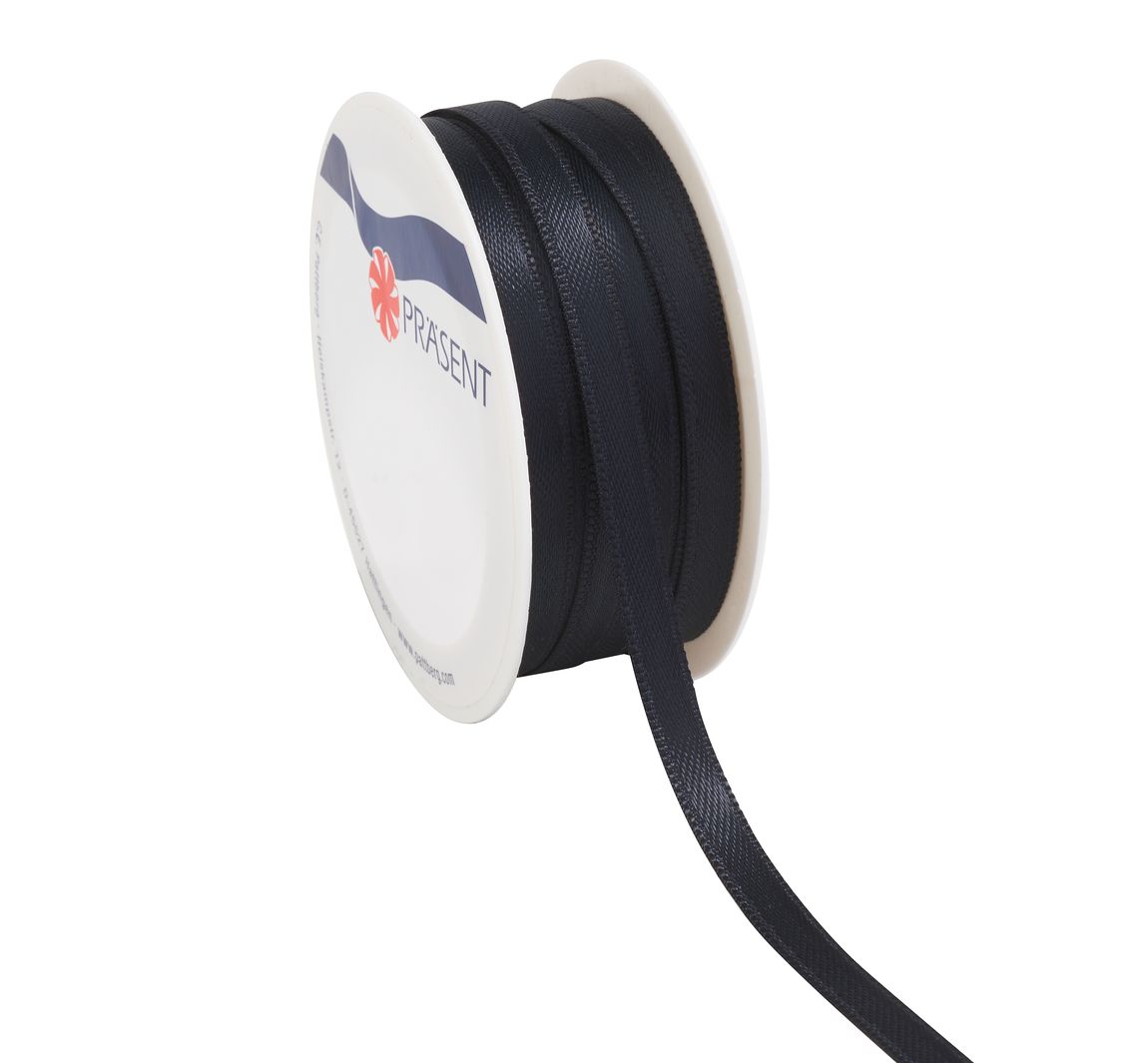 Satijnen lint, 6 mm - Zwart