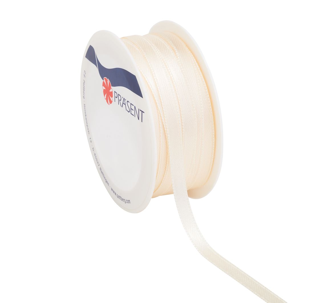 Satijnen lint, 6 mm - Créme