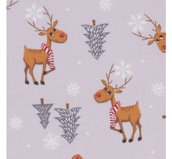 Cotton fabric "Red Nose Reindeer"