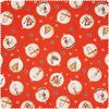 Katoenen stof "Kerstballen" Rood