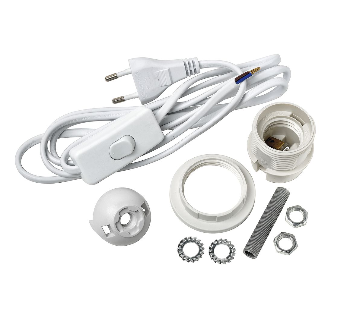 VBS Lamp aansluitset "E27" - Wit