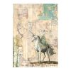 Motif straw silk "Wonderland" Unicorn