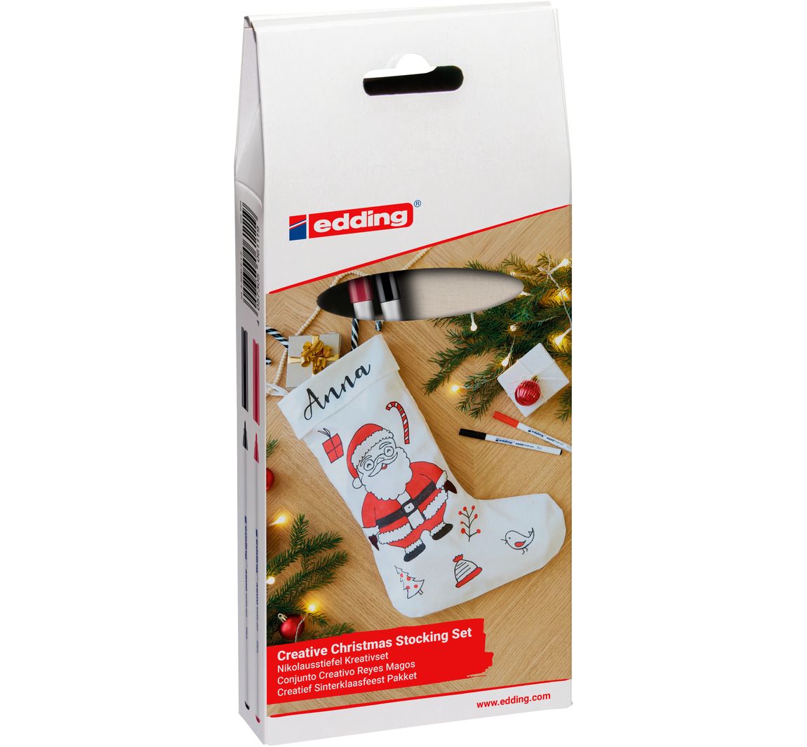 edding Kerstman set - Zwart/Rood