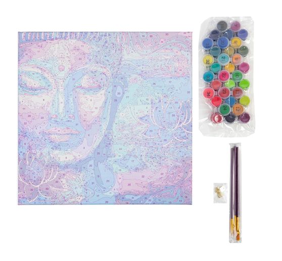 Painting by numbers on stretched canvas, 30 x 30 cm