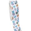Satin ribbon "Easter bunny" White
