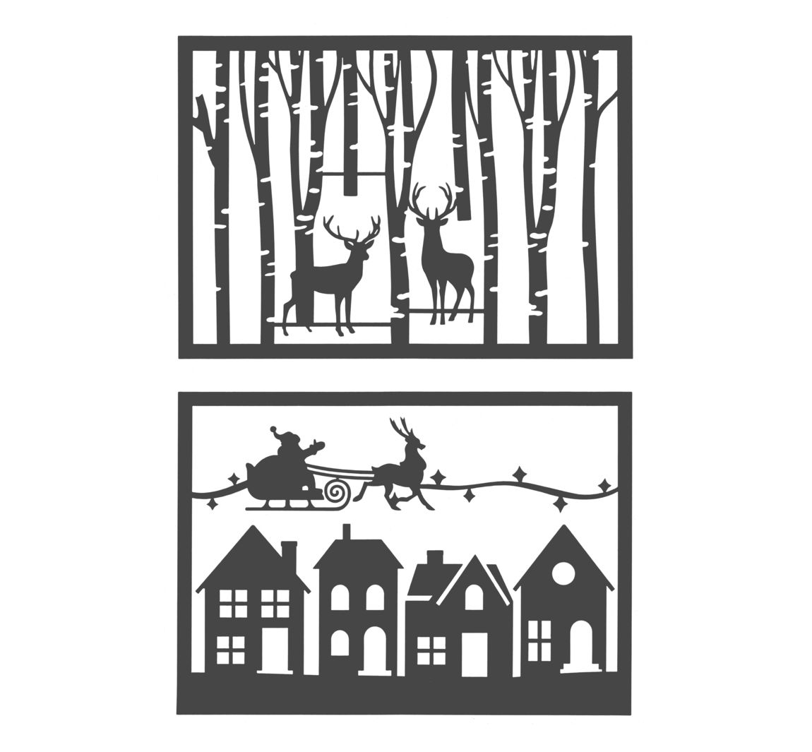 Sjabloon set, 2-delig - Winterlandschap