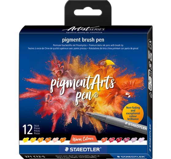 STAEDTLER Pigment brush pen, set van 12