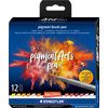 STAEDTLER Pigment brush pen, set van 12 Warm Colours