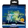 STAEDTLER Pigment brush pen, set van 12 Cool Colours