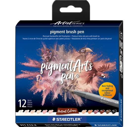 STAEDTLER Pigment brush pen, set van 12