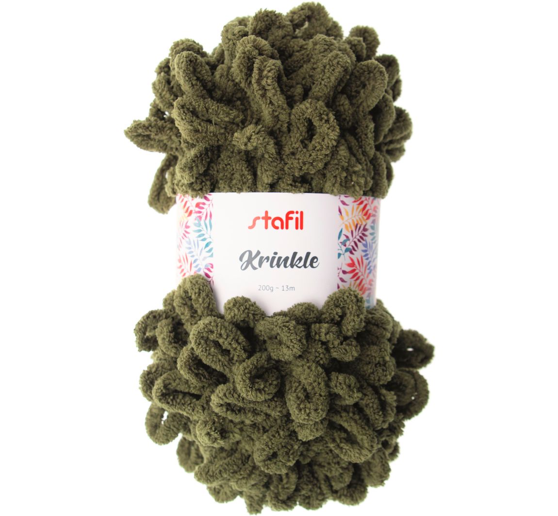 Wol "Krinkle" - Olijfgroen