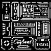 Stencil "Art of Travelling" Tickets