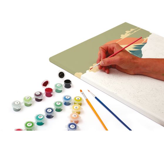 Painting by numbers, stretched canvas