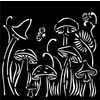 Sjabloon "Hidden Grove", 12 x 12 cm Mushrooms