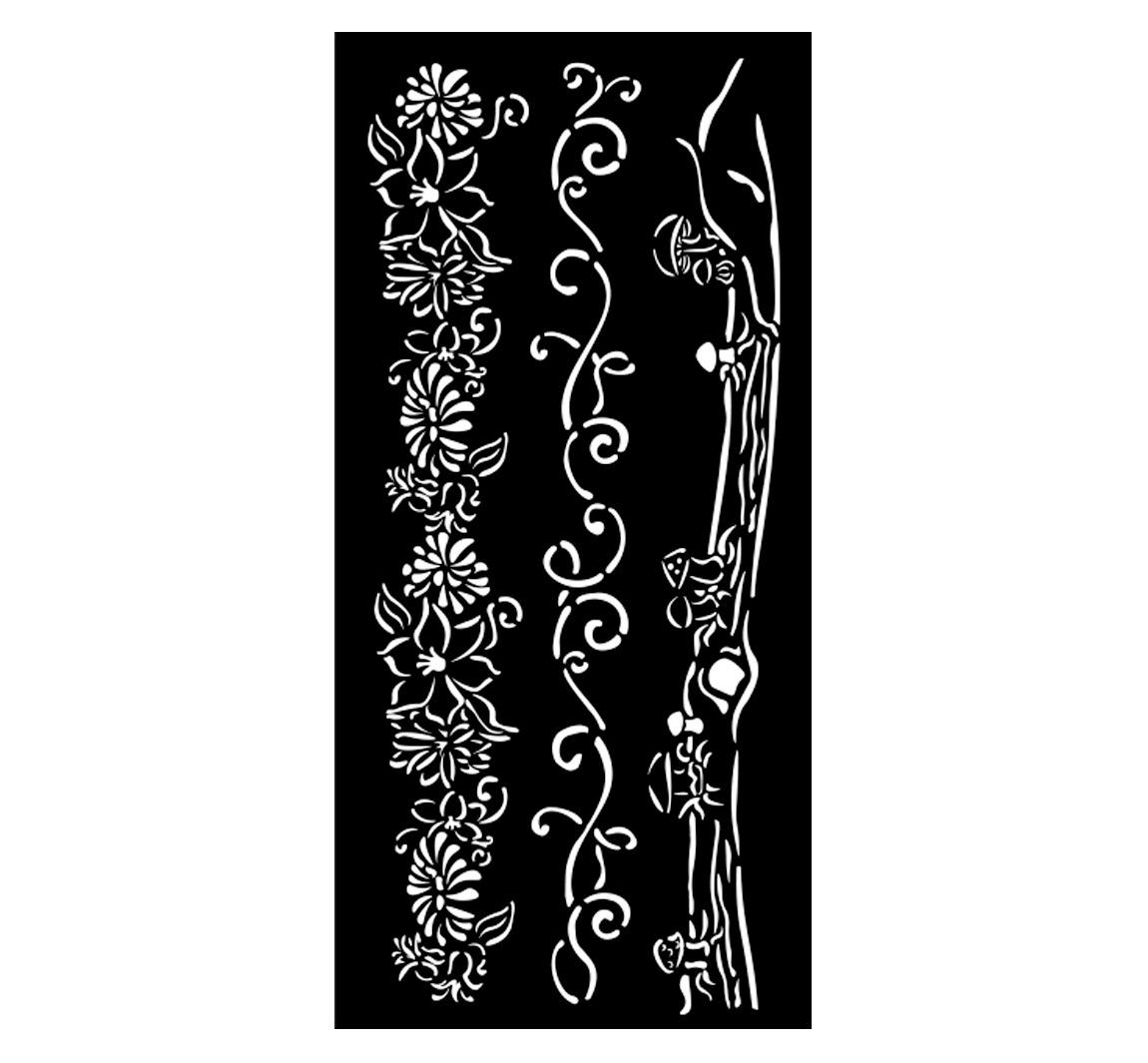 Sjabloon "Hidden Grove", 12 x 25 cm - 3 Borders