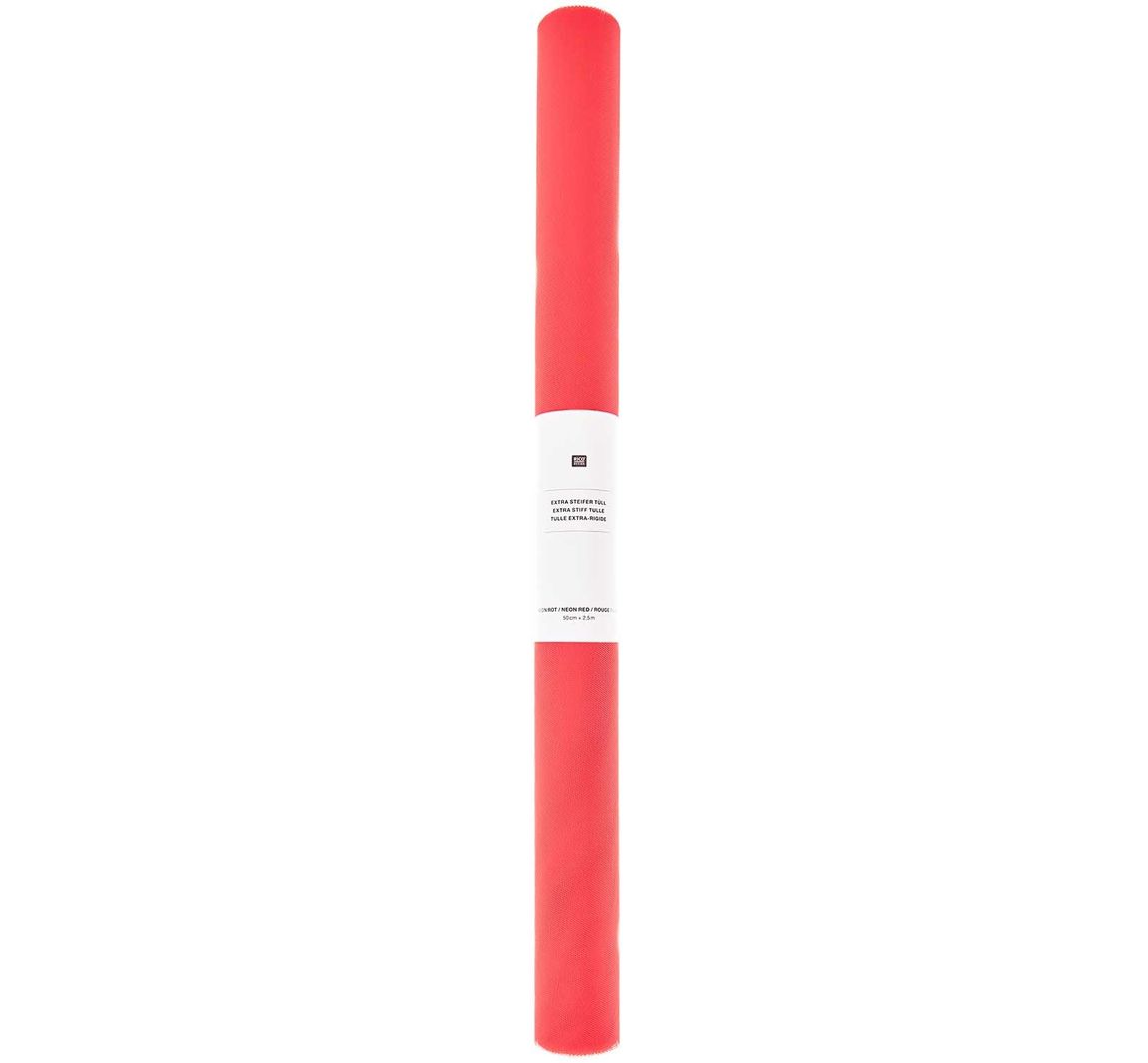 Tule, extra stijf - Rood