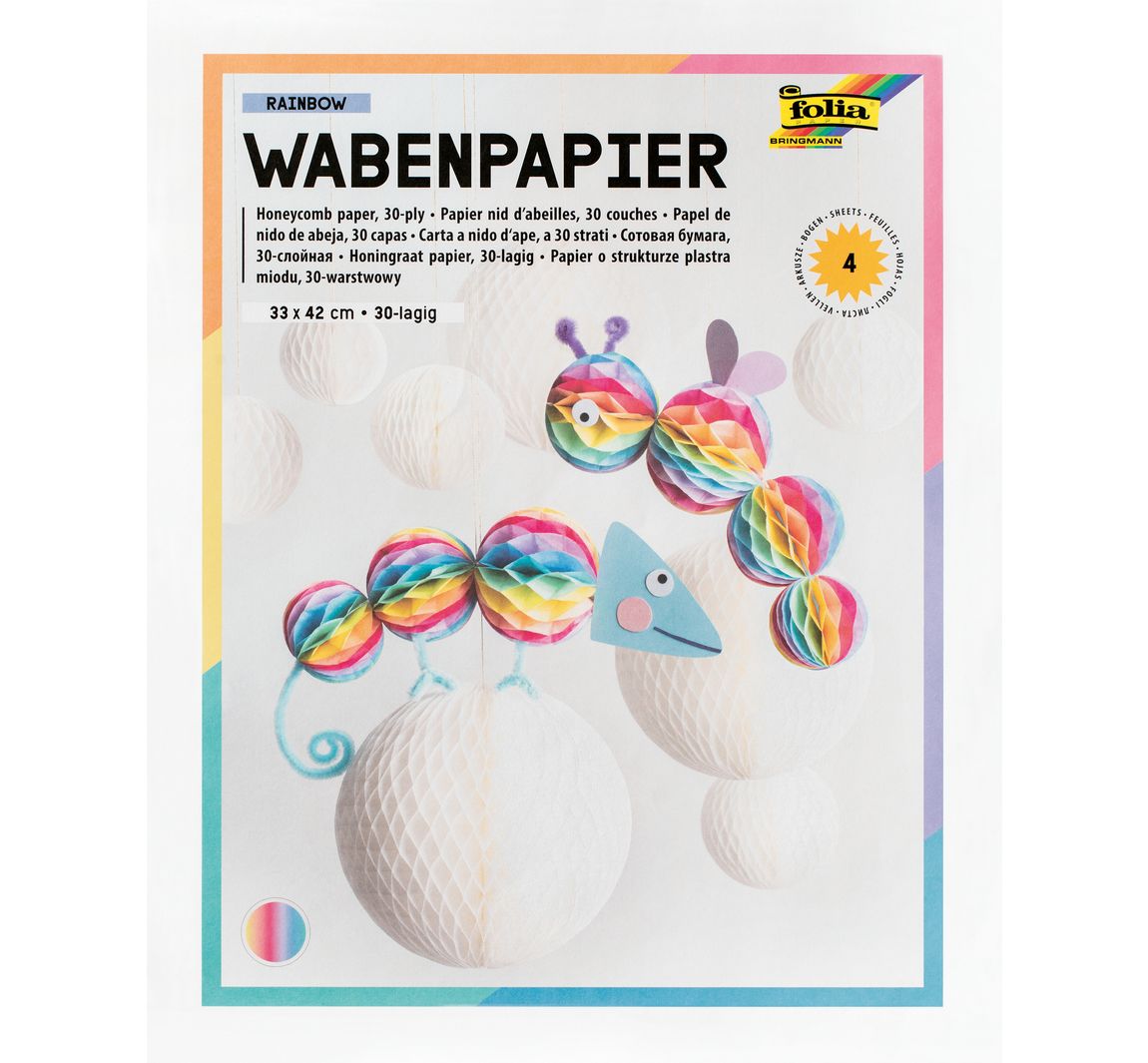 Honingraat papier 30-laags - Rainbow