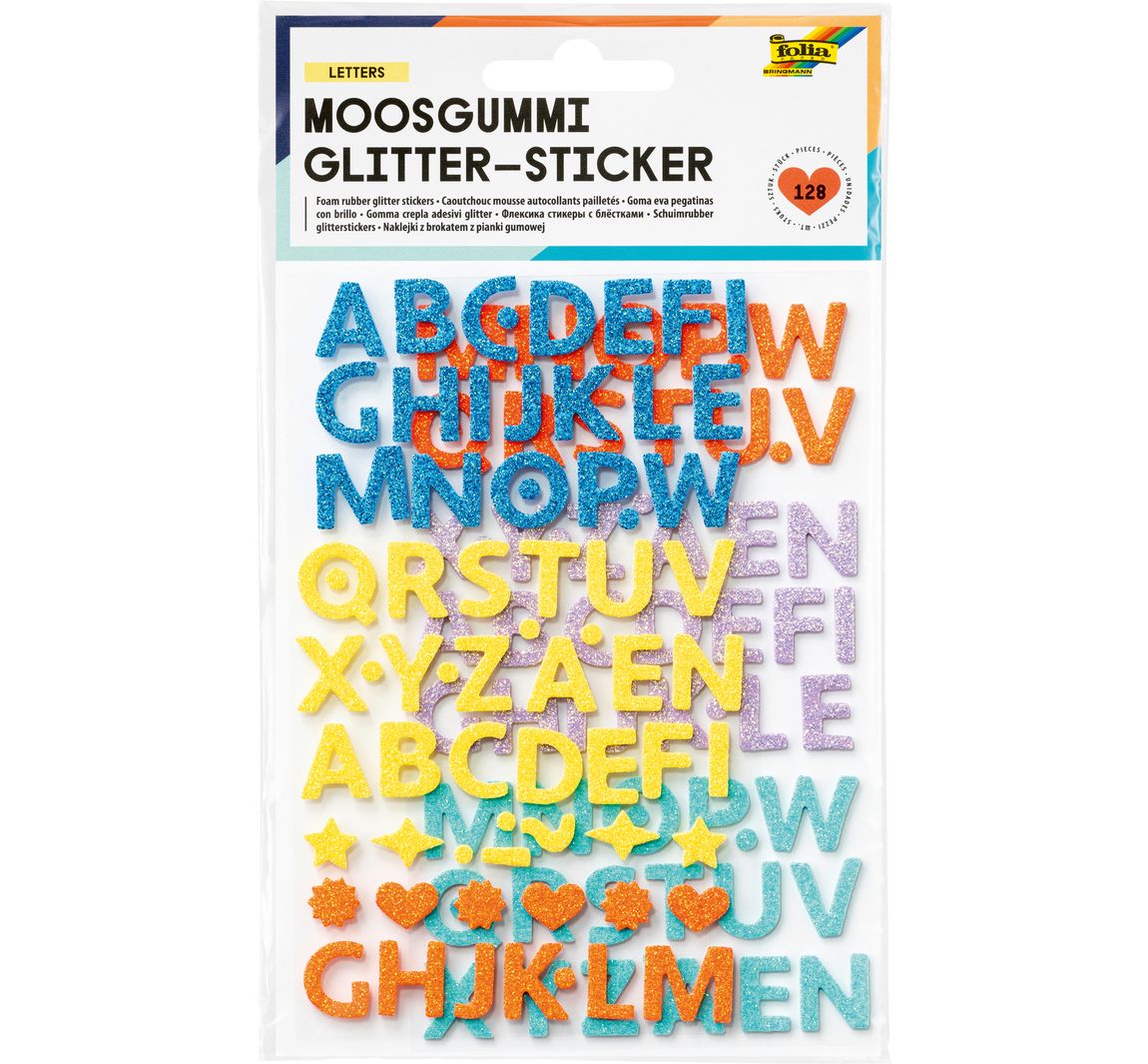 Foam rubber glitter stickers - Letters