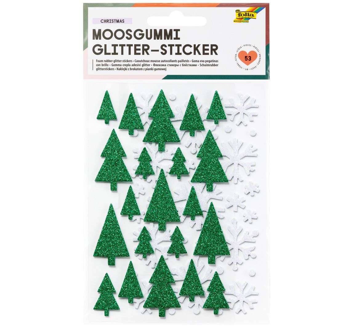 Foam rubber glitter stickers - Winter