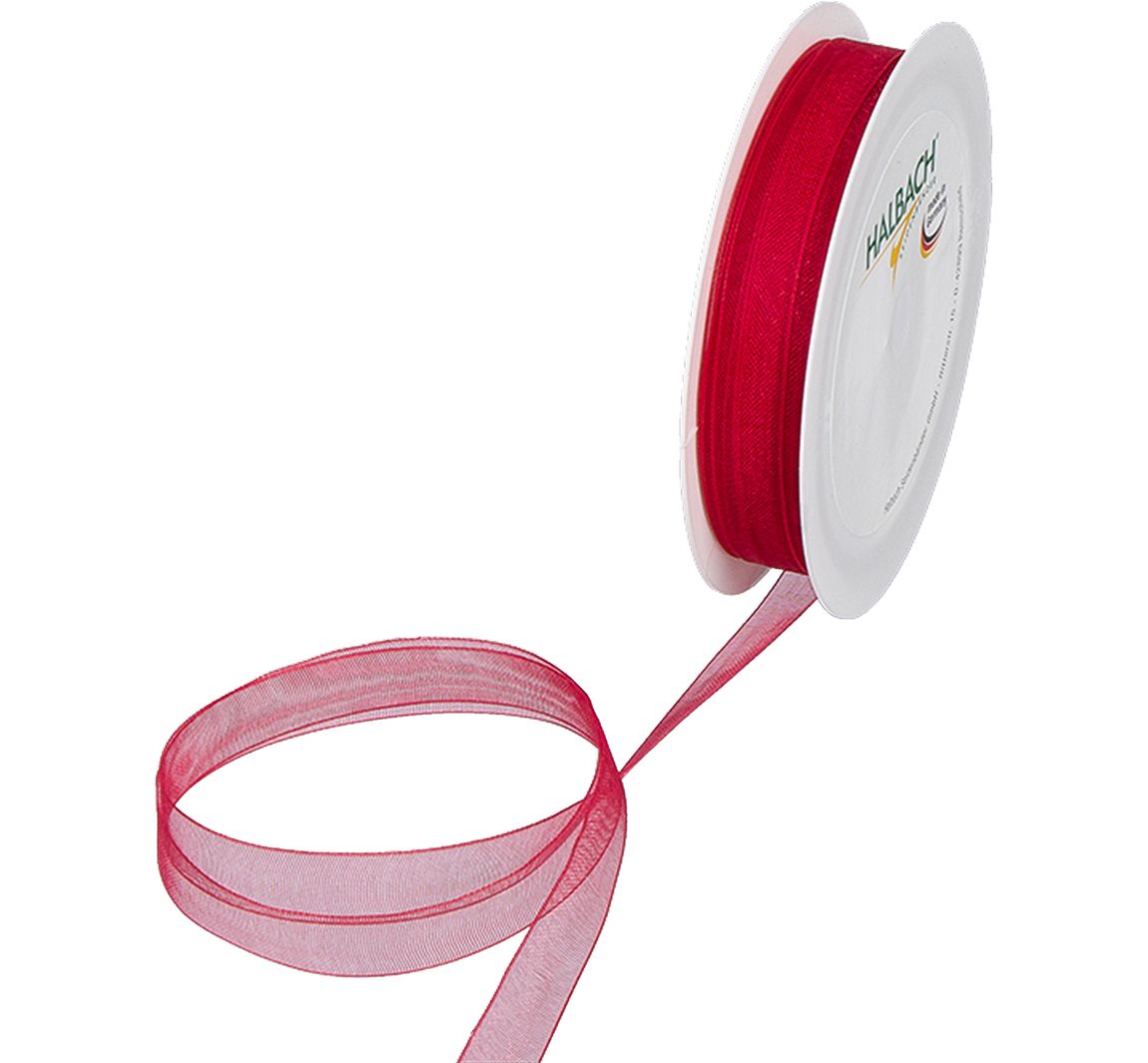 Organza lint, 10 mm - Rood