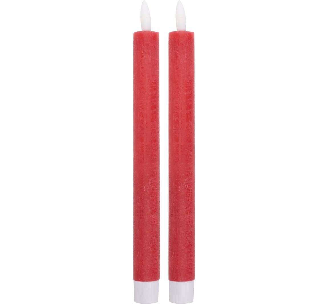 LED kaars van echt was met timer 6/18 uur. - Rood