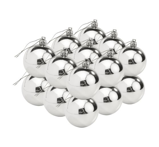 Kerstballen van kunststof, 18 stuks