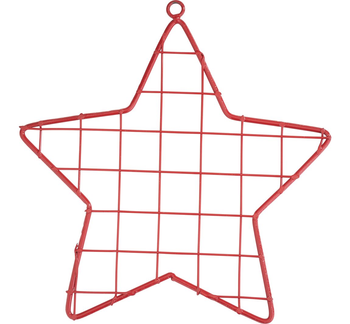 Metalen ringster "Grid" - Rood