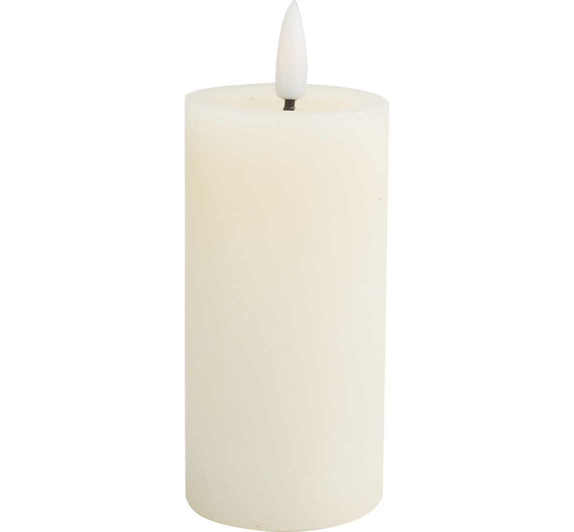 LED echte waskaars "10 x 5 cm", met timer 6/18 uur. - Créme