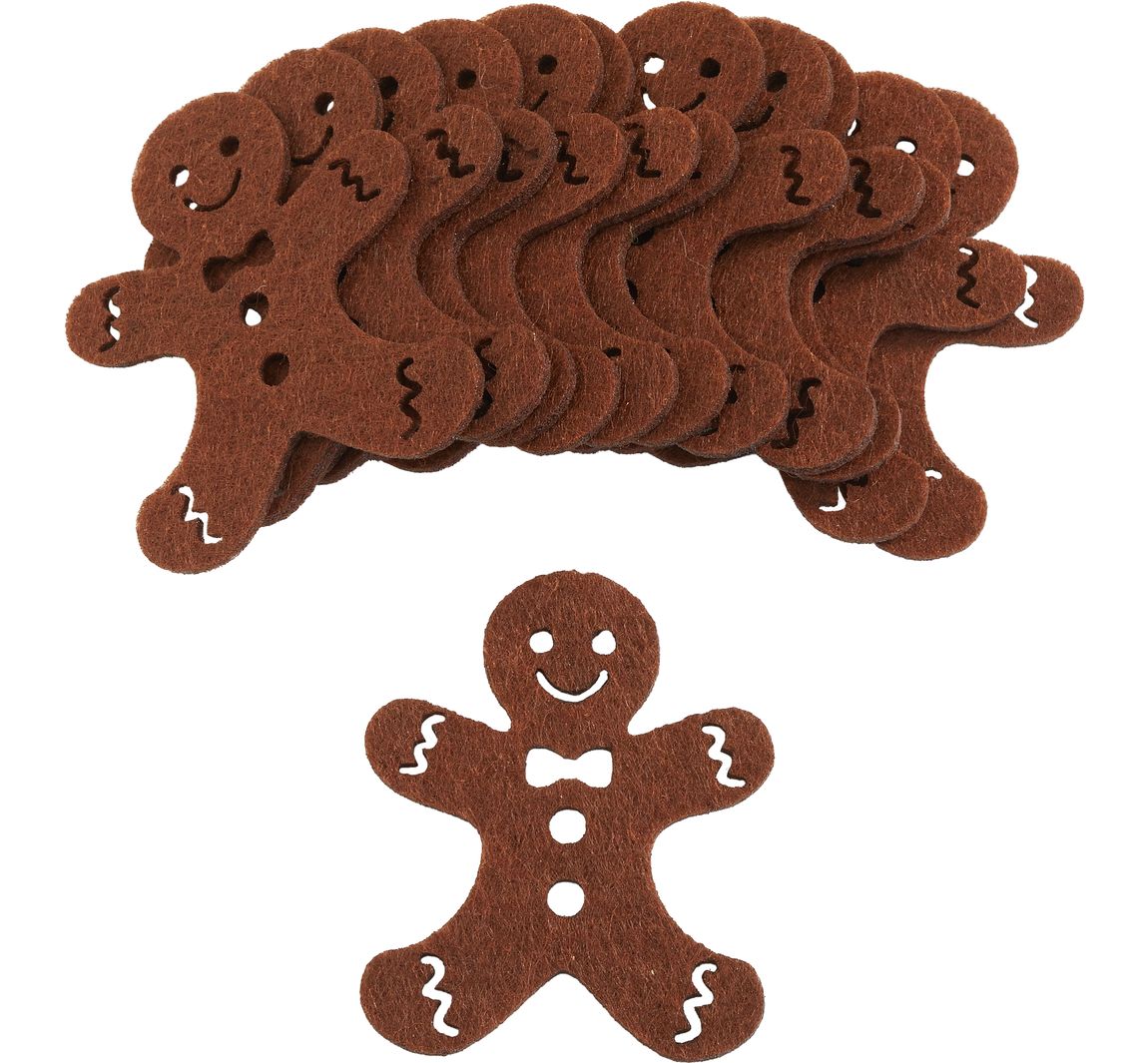 Peperkoekmannetjes van vilt - Donkerbruin