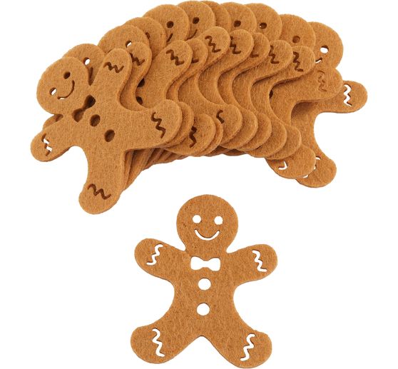 Peperkoekmannetjes van vilt
