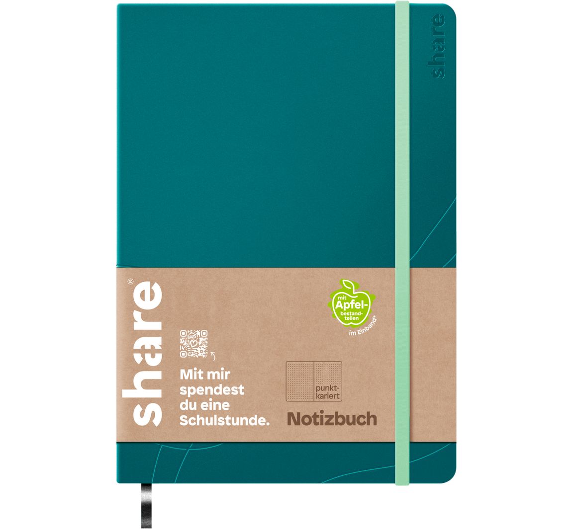 share Notitieboek A5, punt geruit - Petrol