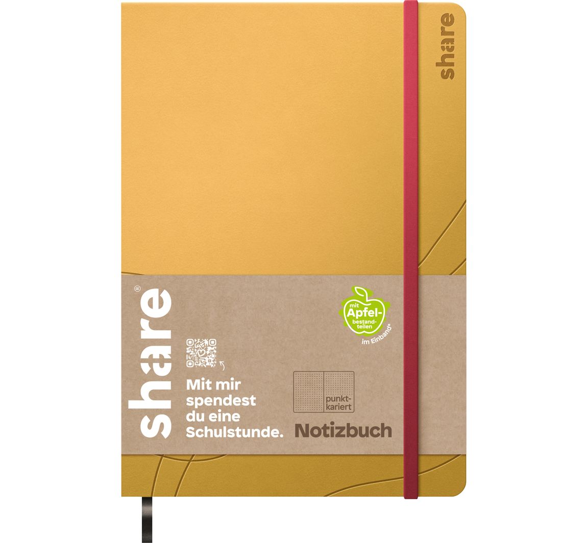 share Notitieboek A5, punt geruit - Geel