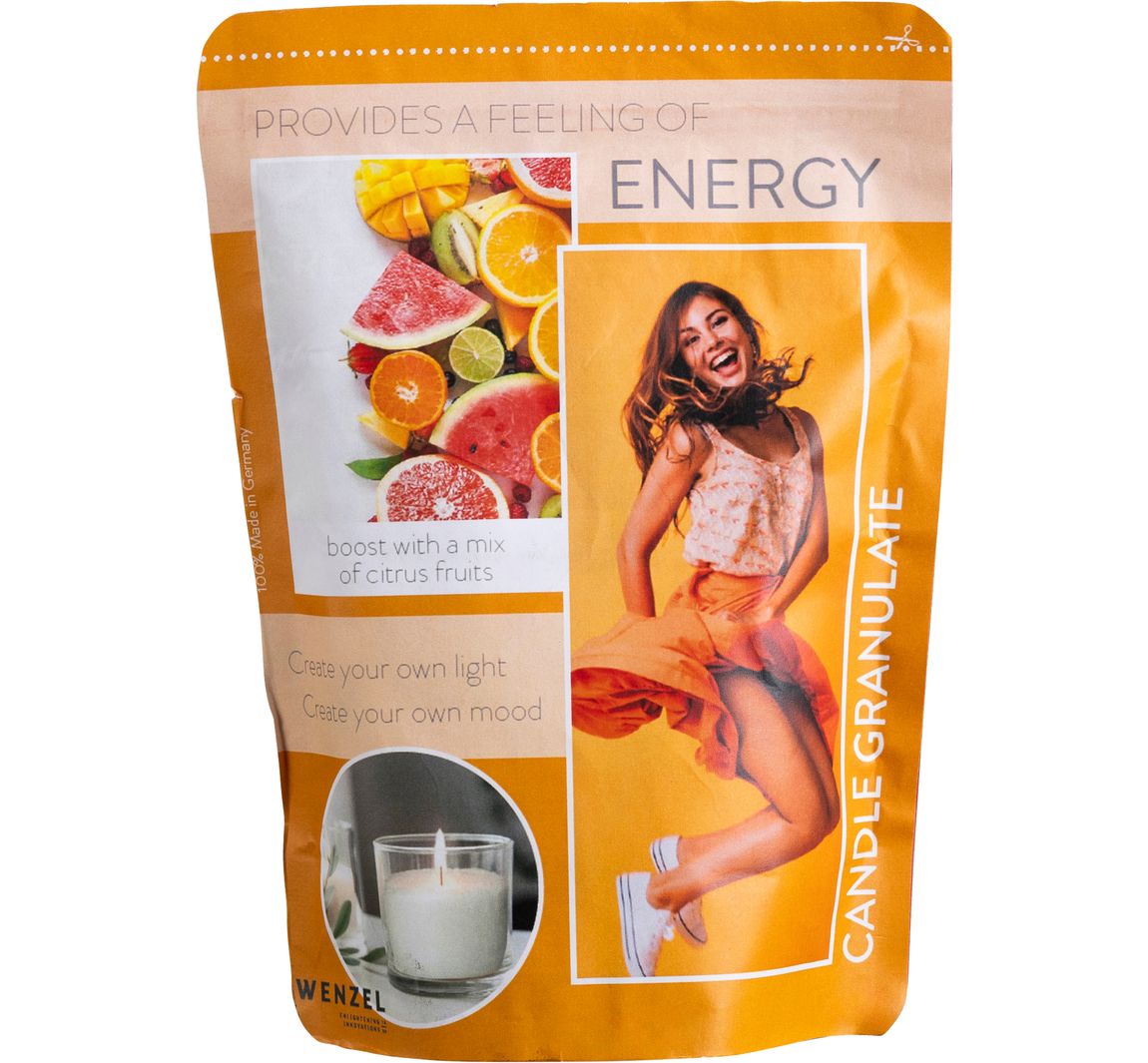 Kaarsenzandkorrels met geur, set van 4 lonten - Energy