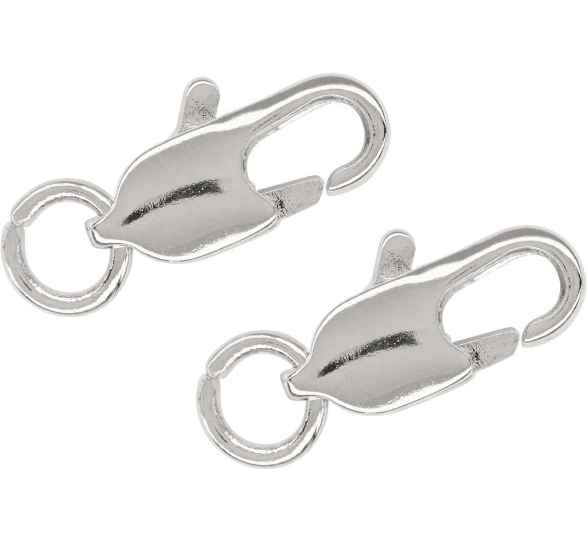 Kreeftsluiting, 2 stuks - Zilver