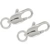Kreeftsluiting, 2 stuks Zilver