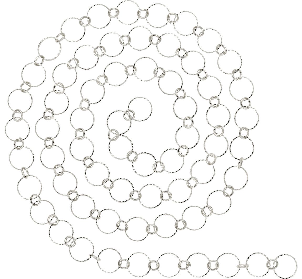 Schakelketting ringen in reliëf - Zilver