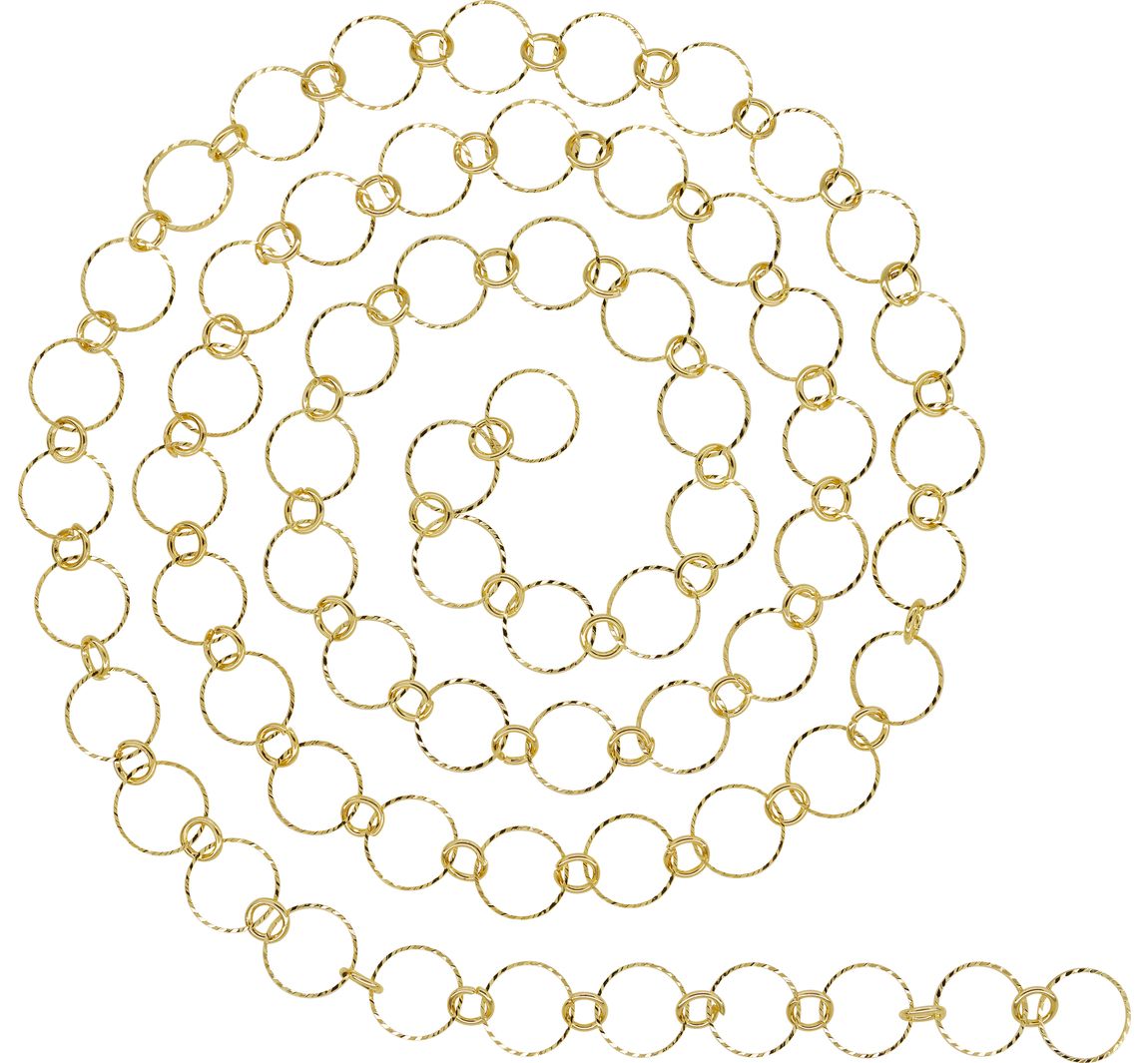 Schakelketting ringen in reliëf - Goud