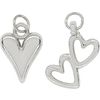Metal charms hearts Silver