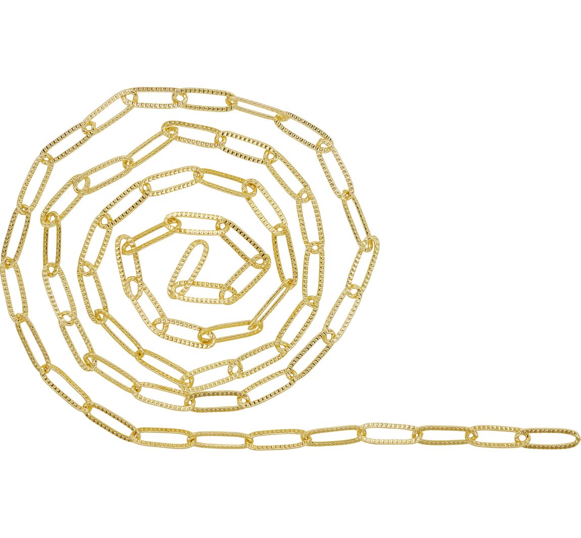 Schakelketting Paperclip reliëf - Goud