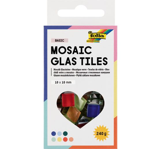 Glass mosaic stones mix, assorted colours