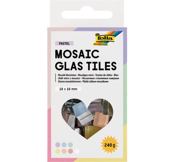 Glass mosaic stones mix, assorted colours
