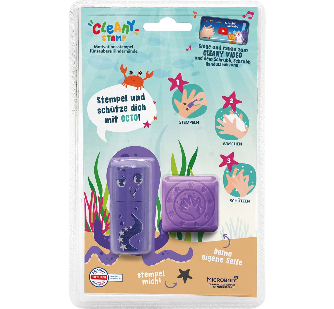 ColOp Cleany Stempel handwasstempel - Octopus