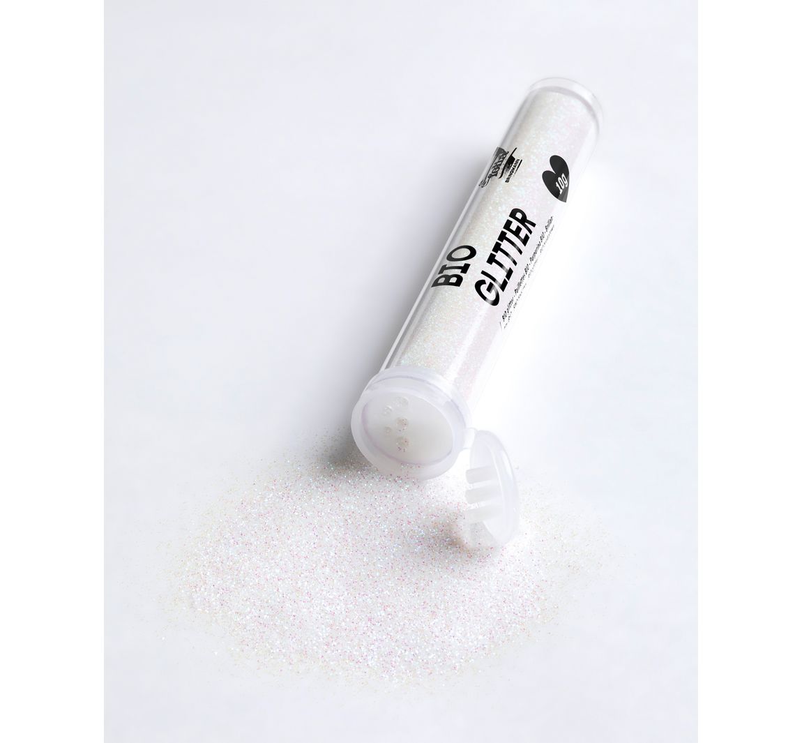 Bio glitter, 10 g - Wit-Iridescent
