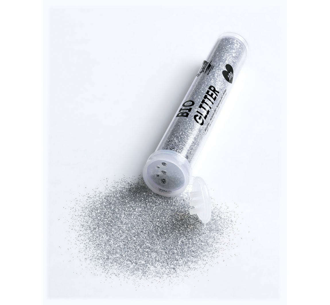 Bio glitter, 10 g - Zilver