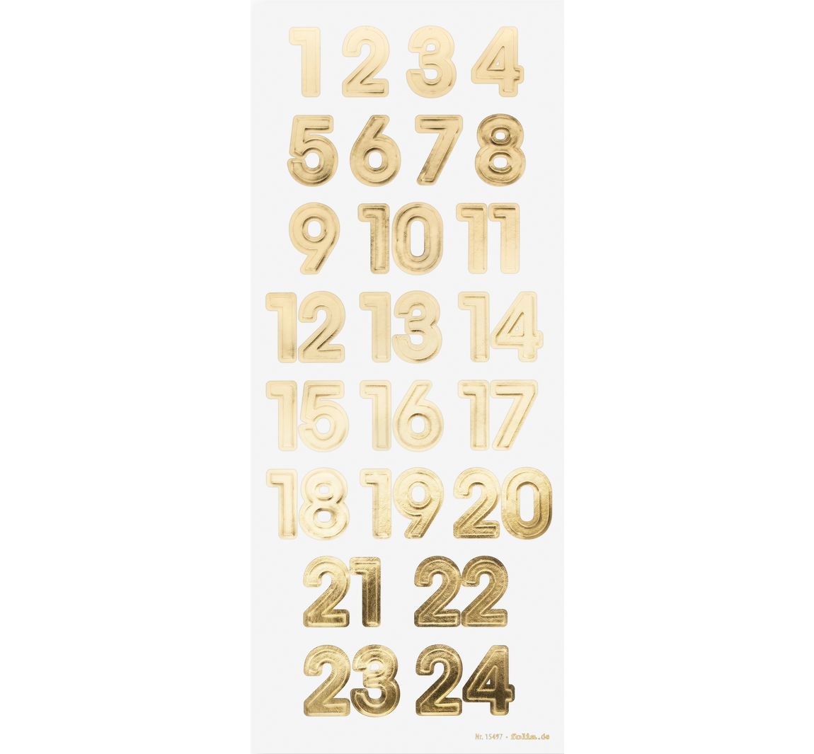 Adventkalender nummers - Goud