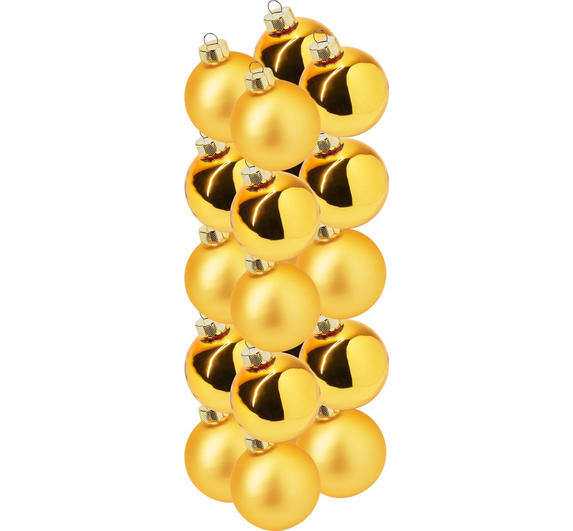 Kerstballen van glas, Ø 6cm - Goud