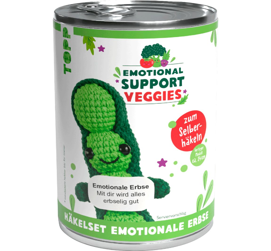 Haakset "Emotional Support Veggies" - Erwt