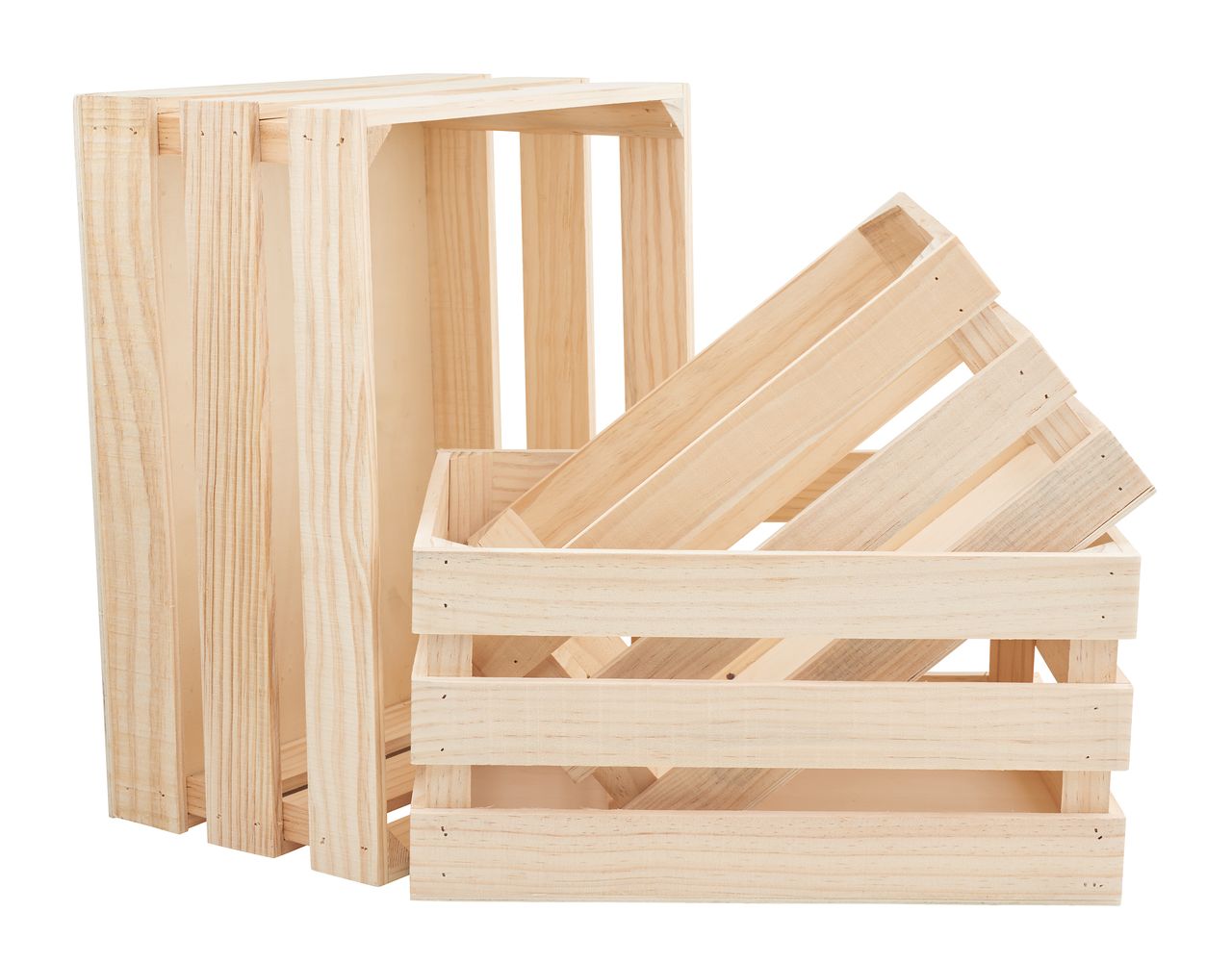 Stackable store wood crates